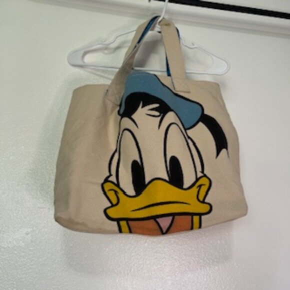 Disney Donald Duck Canvas Tote Bag Fabric Lined - Picture 6 of 8
